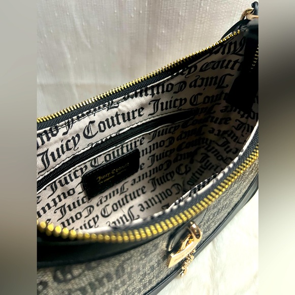 NEW Juicy Couture Black Beige Shoulder Bag - Picture 5 of 6